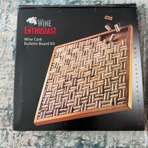 Wine Enthusiast 22” Wine Cork Bulletin Board DIY Kit - Brown Mahogany Wood Frame